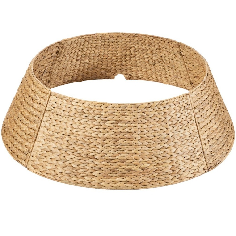 36 In. Basket Woven Hyacinth Christmas Cellulose Tree Collar, Skirt Accessory